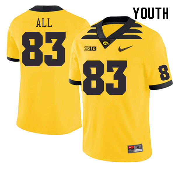 Youth #83 Erick All Iowa Hawkeyes College Football Jerseys Stitched-Gold